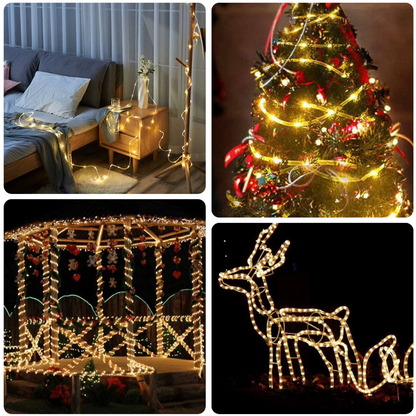 Waterproof Christmas LED Rope Lights with Solar Panel