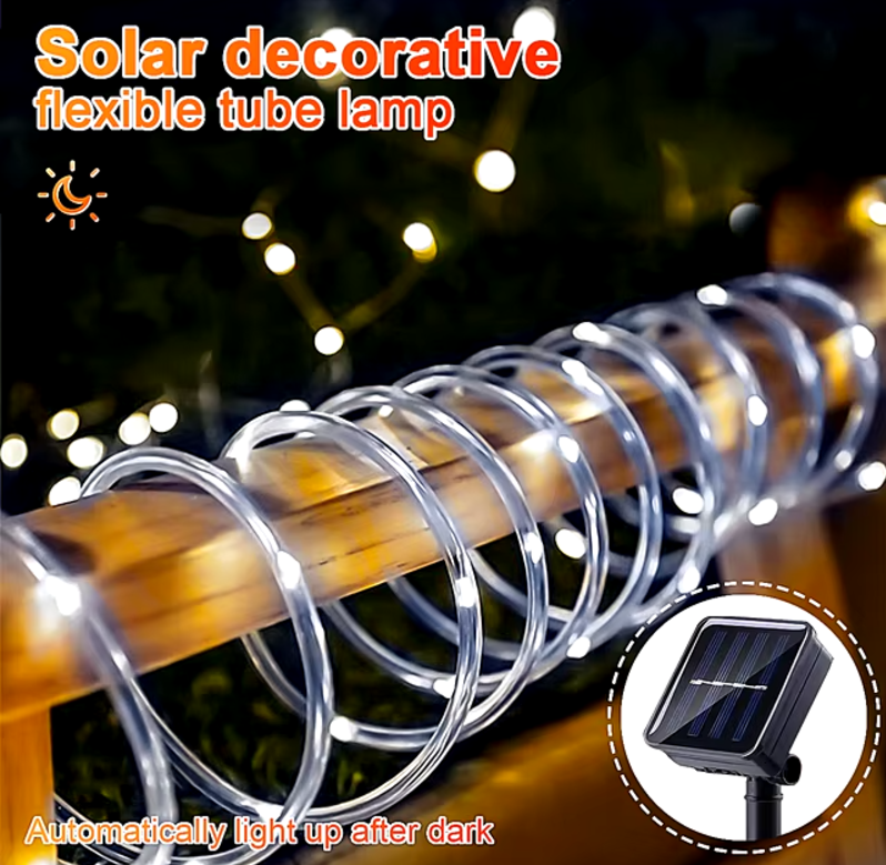 Waterproof Christmas LED Rope Lights with Solar Panel