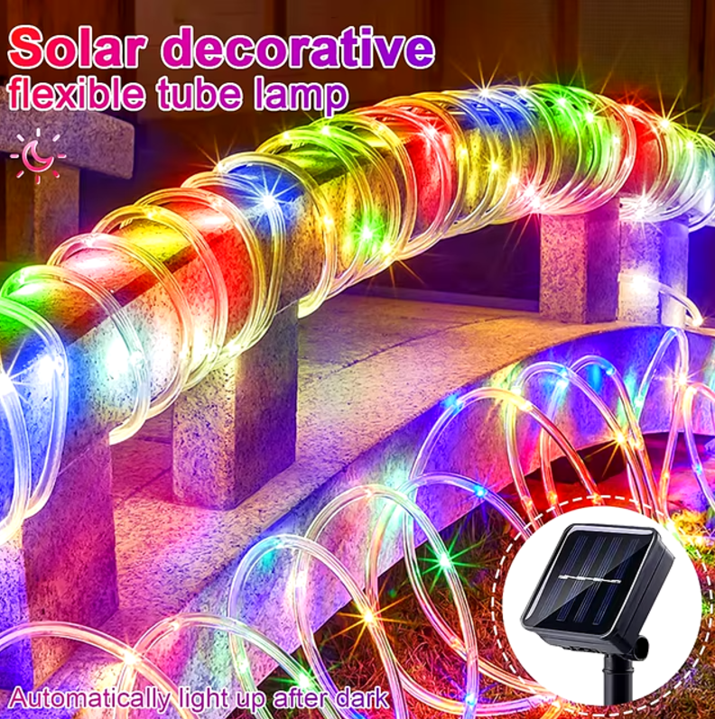 Waterproof Christmas LED Rope Lights with Solar Panel