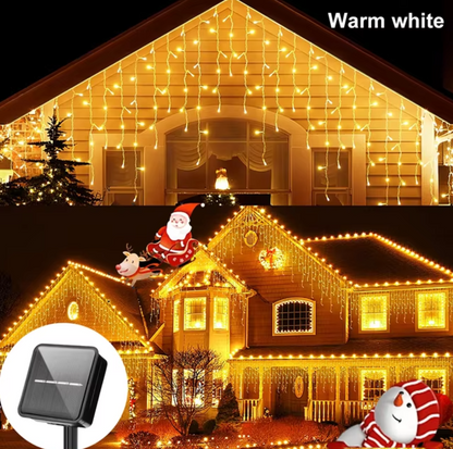 3.5M/7.5M Waterproof Solar Curtain Icicle Lights