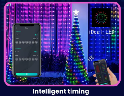 Smart LED Curtain Lights with App Control & Music Sync